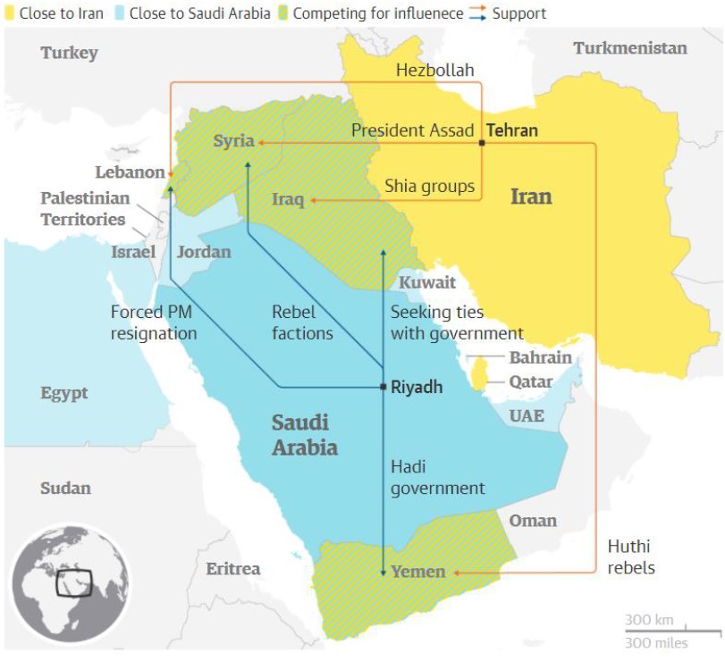 Exhibit 4: The squaring off of Saudi Arabia and Iran