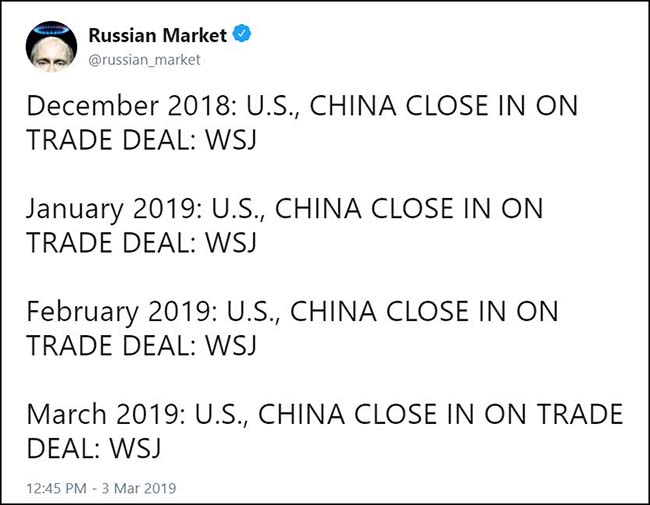 Russian Market Tweet - US China Trade Deal