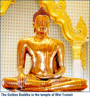 The Golden Buddha in the temple of Wat Traimit