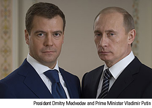 President Dmitry Medvedev and Prime Minister Vladimir Putin